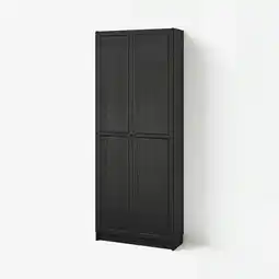 IKEA Billy Boekenkast met deuren, zwart eikenpatroon, 80x30x202 cm aanbieding