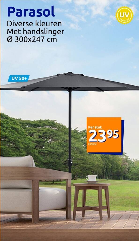 KOMFOTTEU Zweefparasol, 340 cm, parasol met 360 graden draaibaar, tuinparasol met verstelbare hellingshoek en zwengel, terrasparasol met uv-bescherming, marktscherm voor tuin, terras, zwembad, rood
