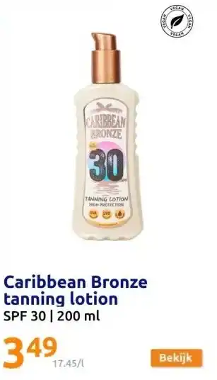 Action Caribbean Bronze tanning lotion aanbieding