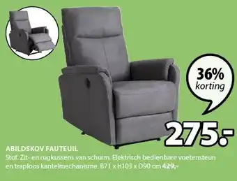 Jysk Abildskov fauteuil b71 x h103 x d90 cm aanbieding