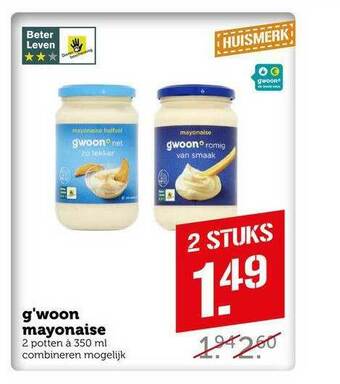 CoopCompact G'woon mayonaise 350 ml aanbieding