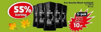 Trekpleister Axe Douche Black Multipak 5 x 250 ml 5-pak aanbieding