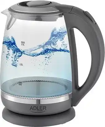 Bol.com Adler AD 1286 - waterkoker - 2 Ltr - Grijs Transparant - 2200 W aanbieding