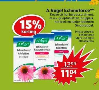 Trekpleister A.Vogel Echinaforce aanbieding