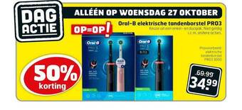 Trekpleister Oral-B Elektrische Tandenborstel PRO3 aanbieding