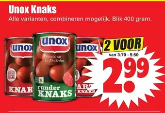 Dirk Unox knaks 2*400g aanbieding