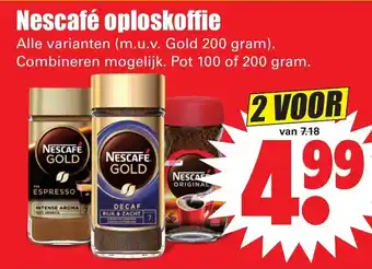 Dirk Nescafe oploskoffie 2*100/200g aanbieding