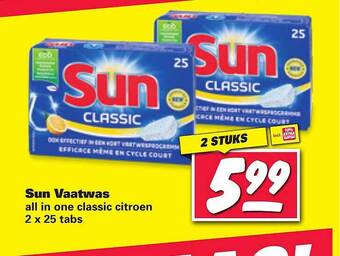 Nettorama Sun Vaatwas All In One Classic Citroen 2 x 25 Tabs aanbieding