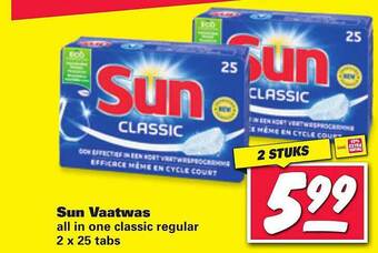 Nettorama Sun Vaatwas All In One Classic Regular 25 Tabs aanbieding