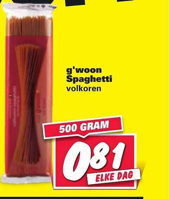 Nettorama G'woon Spaghetti Volkoren 500 Gram aanbieding