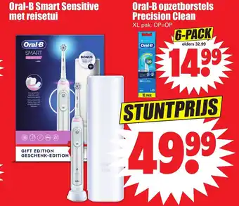 Dirk Oral-B Elektrische tandenborstel Smart Sensitive White met reisetui aanbieding