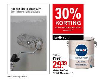 Karwei Histor Perfect Finish Muurverf 2.5 Liter aanbieding