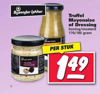 Nettorama Truffle Mayonaise Of Dressing Honing-Moster 170/185 gram aanbieding