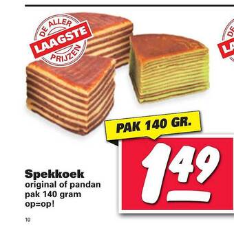 Nettorama Spekkoek Original Of Pandan 140 gram aanbieding