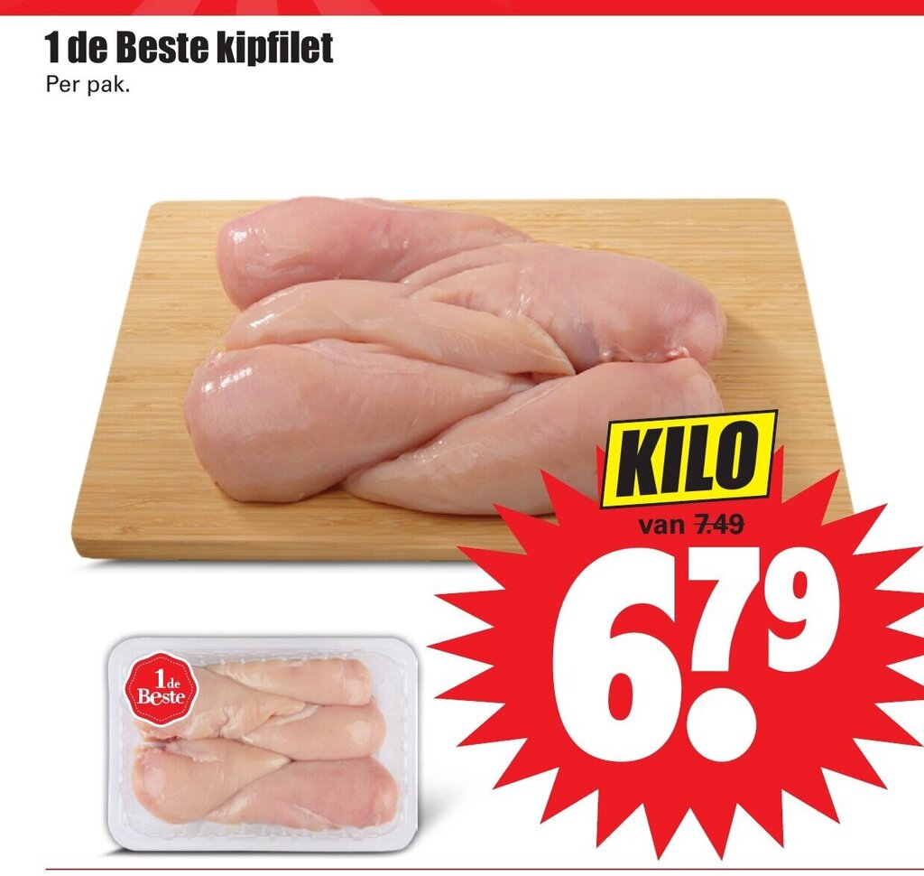Kipfilet 1kg aanbieding bij Dirk