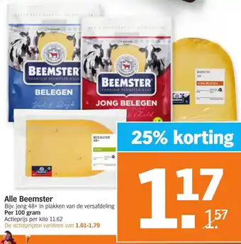 Albert Heijn Beemster kaas 100g aanbieding