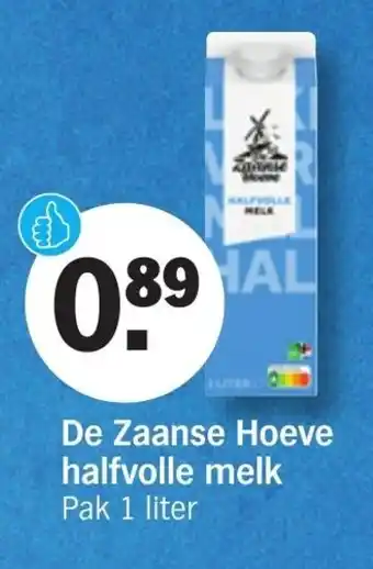 Albert Heijn De Zaanse Hoeve halfvolle melk 1L aanbieding