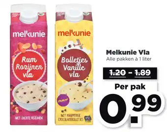 PLUS Melkunie Vla 1 liter aanbieding