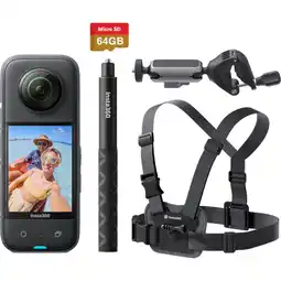 Bol.com Insta360 X3 Fiets Combo - X3 camera - Fiets accessoire - 64GB geheugenkaart - Selfiestick aanbieding