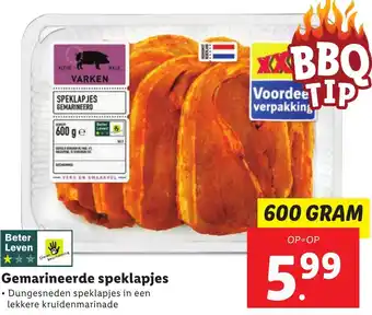 Lidl Gemarineerde speklapjes 600g aanbieding