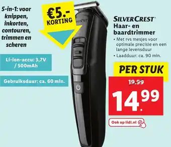 Lidl SILVERCREST Haar en baardtrimmer aanbieding