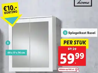 Lidl Spiegelkast Basel 69 x 17 x 76 cm aanbieding