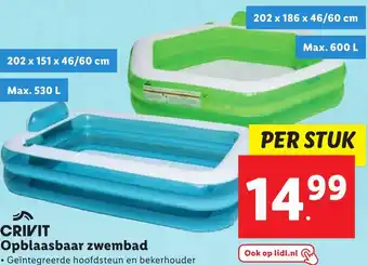 Lidl CRIVIT Opblaasbaar zwembad aanbieding