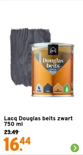 GAMMA Lacq Douglas beits zwart 750 ml aanbieding