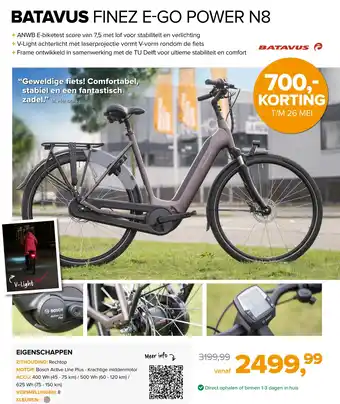 12GO Biking BATAVUS FINEZ E-GO POWER N8 aanbieding