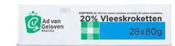 HANOS Ad van Geloven Vleeskroketten 20% aanbieding
