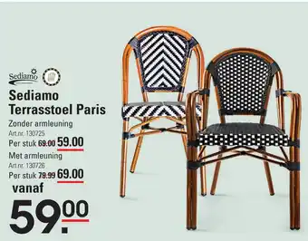 Sligro Sediamo Terrasstoel Paris aanbieding