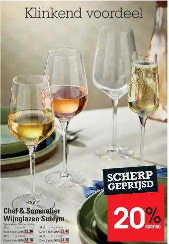 Sligro Chef & Sommelier Wijnglazen Sublym aanbieding