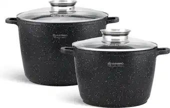 Bol.com Edënbërg Stonetec Line - 4-delige Luxe Pannenset van Gesmeed Aluminium aanbieding