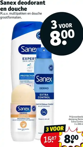 Kruidvat Sanex deodorant en douche aanbieding