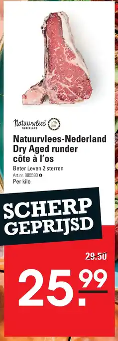 Sligro Natuurvlees-Nederland Dry Aged runder côte à l'os aanbieding