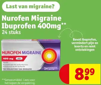 Kruidvat Nurofen Migraine Ibuprofen 400mg aanbieding