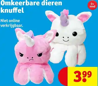 Kruidvat Omkeerbare dieren knuffel aanbieding