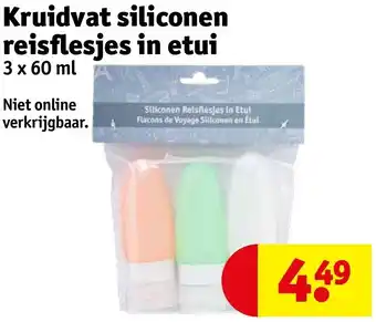 Kruidvat siliconen reisflesjes in etui 3 x 60 ml aanbieding