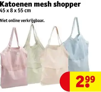 Kruidvat Katoenen mesh shopper 45x8x55 cm aanbieding