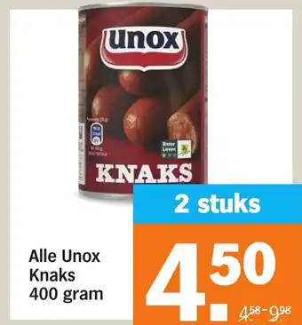 Albert Heijn Alle unox knaks 400 gram aanbieding