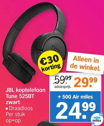 Albert Heijn Jbl koptelefoon tune 525BT zwart aanbieding