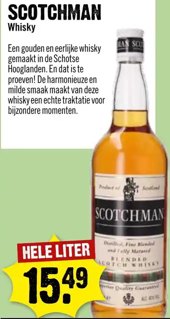 Dirck 3 Scotchman whisky hele liter aanbieding