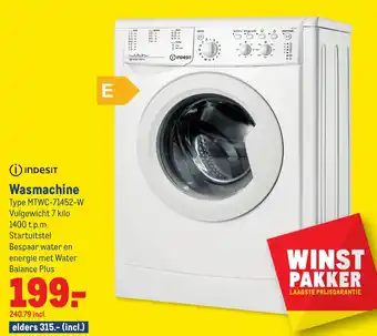 Makro Indesit Wasmachine | MTWC-71452-W aanbieding