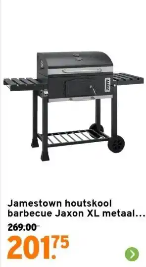 GAMMA Jamestown houtskool barbecue Jaxon XL metaal zwart 113x70x153 cm aanbieding