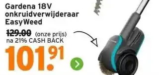 GAMMA Gardena 18V onkruidverwijderaar EasyWeed aanbieding