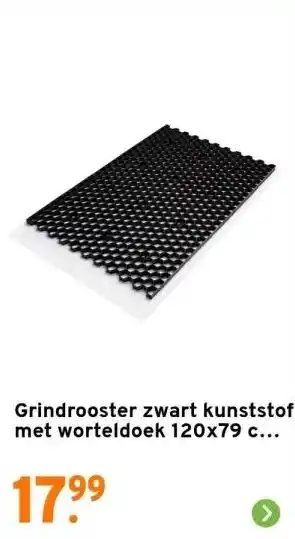 GAMMA Grindrooster zwart kunststof met worteldoek 120x79 cm, dikte 3cm aanbieding