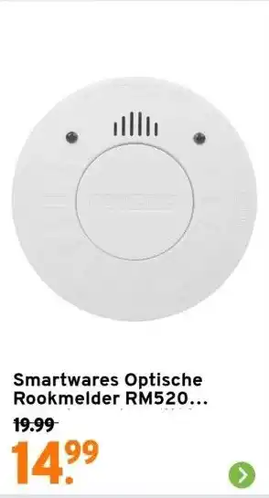 GAMMA Smartwares Optische Rookmelder RM520 Inclusief 10 jaar lithium batterij aanbieding