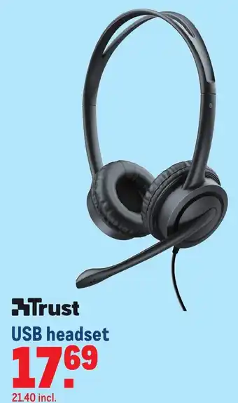 Makro trust USB headset aanbieding