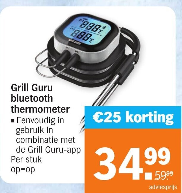 Grill guru bluetooth thermometer aanbieding bij Albert Heijn