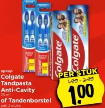 Vomar Voordeelmarkt Colgate Tandpasta Anti-Cavity of Tandenborstel aanbieding